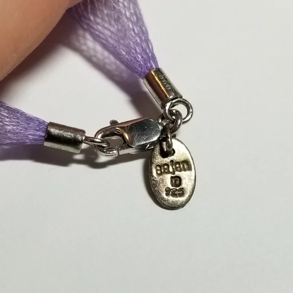 Relisted-Sajen mesh necklace Sterling Silver woven tube lavender purple - Picture 8 of 13